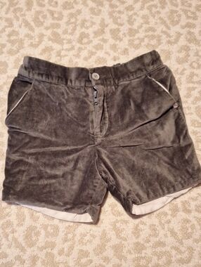 Kids Velvet Casual Shorts in Dark Gray